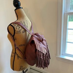 Day & Mood fringe leather backpack brown